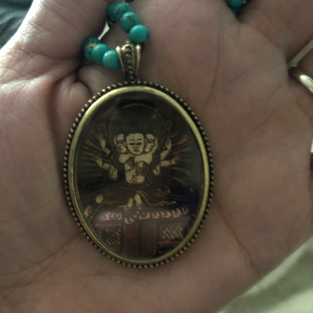 Lucky Brand beaded Buddha Necklace